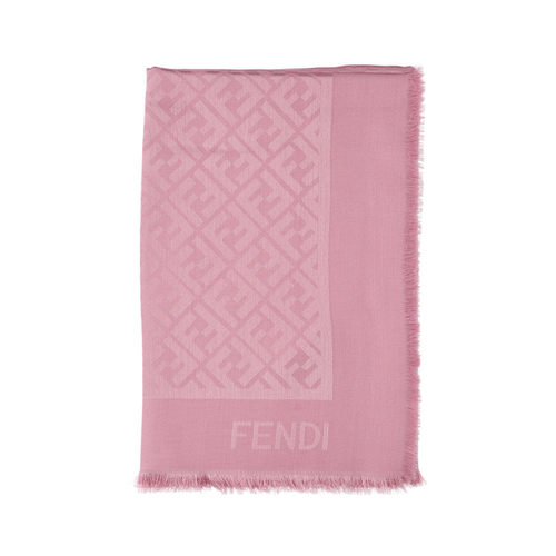1h可退 香港直邮Fendi 芬迪 女士 粉色真丝羊毛披巾 FXT069AJW7