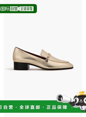香港直邮Maje 女士 精饰金属感皮质乐福鞋皮鞋 MFACH00667DORE