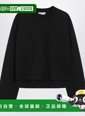 香港直邮Moncler X Edward Enninful 女士 黑色不对称下摆卫衣 8G