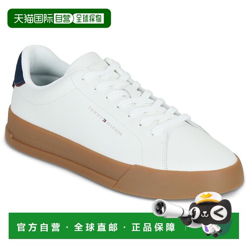欧洲直邮Tommy Hilfiger  男鞋子 低帮板鞋 冬天 白色 TH COURT C