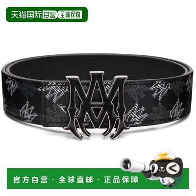香港直邮AMIRI 男士 黑色 MA Quad 4cm 腰带 AMHABE1001