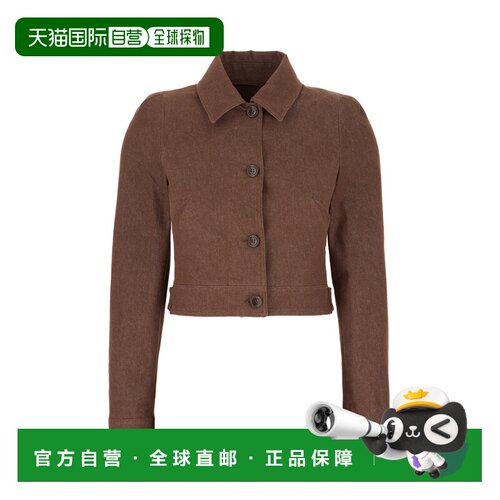 1h可退 香港直邮MaxMara 麦斯玛拉 女士 棕色牛仔西装外套 CARPA0