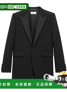 香港直邮Saint Laurent GRAIN DE POUDRE 燕尾服羊毛西装外套 800