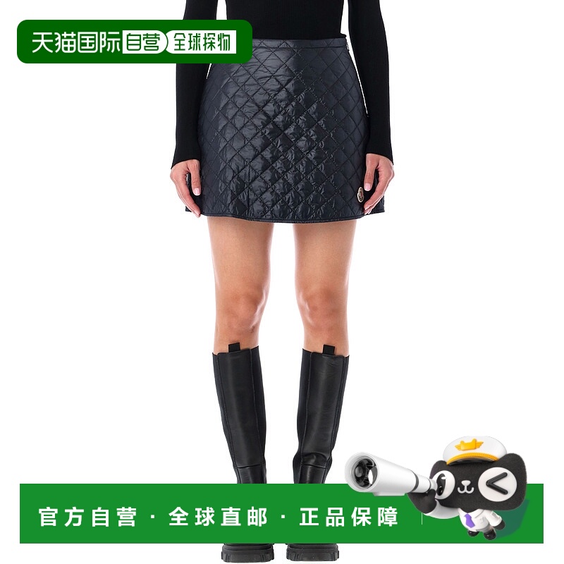 1h可退 香港直邮Moncler 盟可睐 女士 菱形绗缝迷你半身裙 2D0001