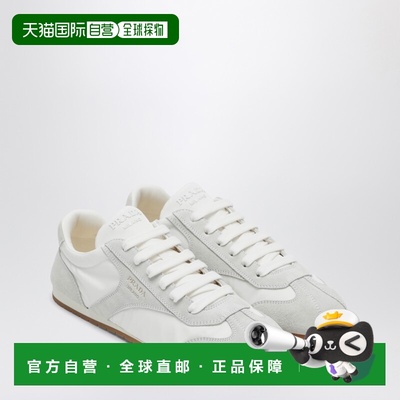 1h可退 香港直邮Prada 普拉达 女士 INSERTS 白色绒面革运动鞋 1E