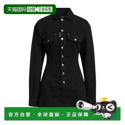 1h可退 香港直邮Dsquared2 二次方 女士 牛仔连衣裙 black黑色 舒