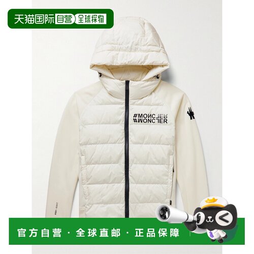 香港直邮moncler 盟可睐 男士 Shell and Down 徽标印花绗缝针织