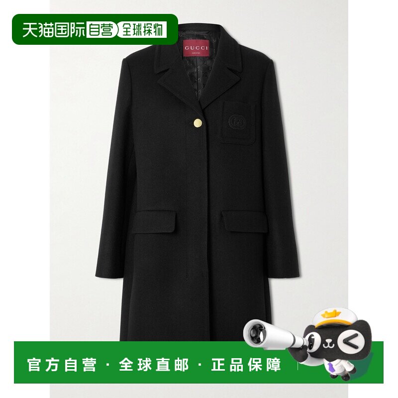 1h可退 Gucci 古驰 女士 饰贴饰巴达维亚羊毛大衣 851886