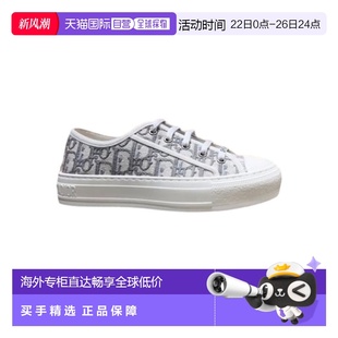欧洲直邮ChristianDior迪奥女士运动鞋 休闲百搭 灰色帆布休闲正品