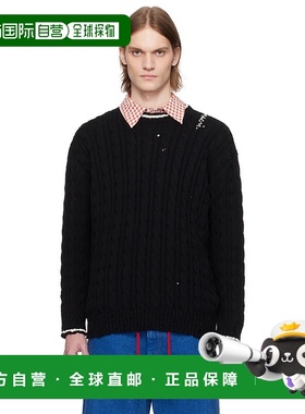 香港直邮Marni 玛尼 男士 黑色 Dishevelled Cable 针织衫 POMG00