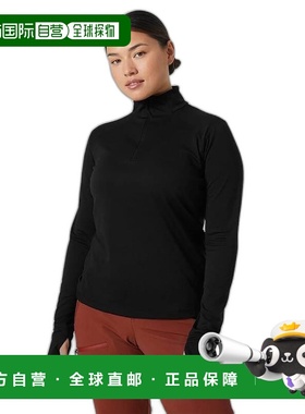 自营欧洲直邮Helly Hansen 女士黑色聚酯LIFA®TechLite1/2拉链T恤