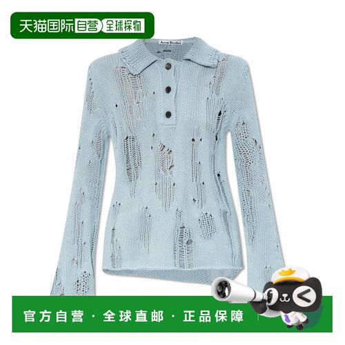 1h可退 香港直邮ACNE STUDIOS 女士针织衫 A60566228 AW2025 蓝色