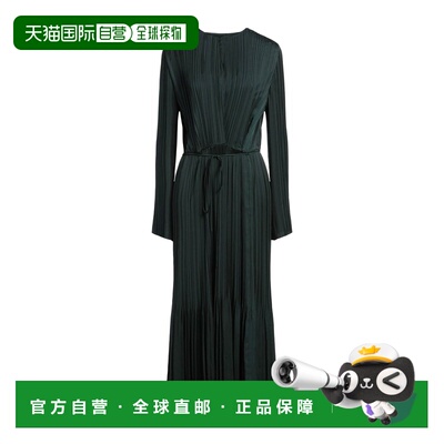 1h可退 香港直邮VINCE 女士 褶裥连衣裙 green绿色 舒适时尚