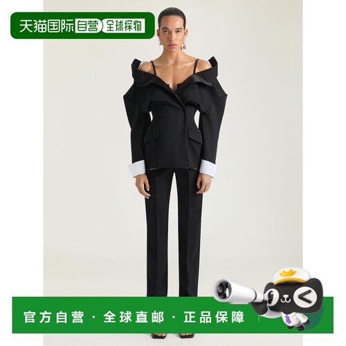 自营欧洲直邮Givenchy纪梵希 女士黑色羊毛单排扣夹克连衣裙
