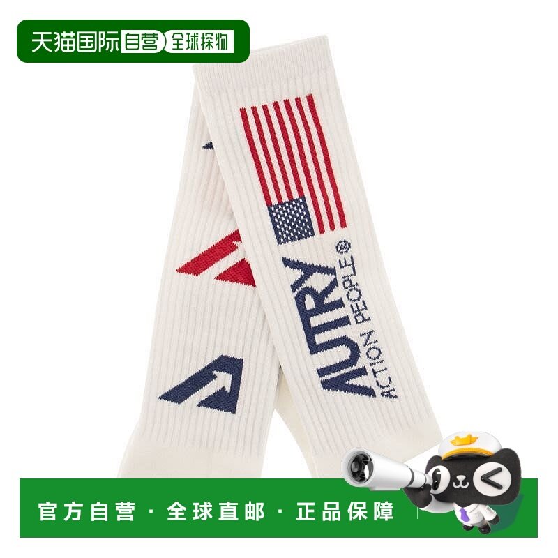 1h可退 香港直邮AUTRY 女士 标志性徽标袜子 SOIU45WB white白色