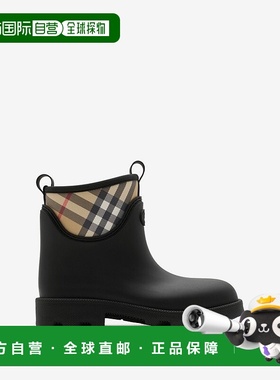 自营欧洲直邮Burberry博柏利 Marsh系列女士黑色橡胶骑士印章圆形