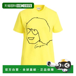 1h可退 香港直邮kenzo 高田贤三 女士 T恤 yellow黄色 舒适时尚