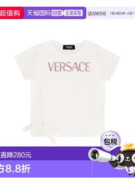 1h可退 香港直邮versace 女童 棉质水手领T恤童装 10090921A09707