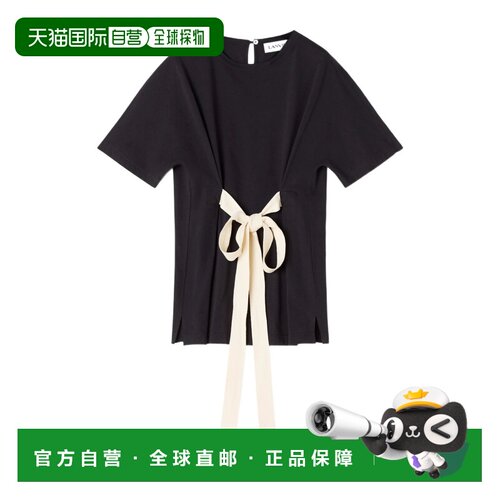 香港直邮LANVIN 女士T恤 RWTS0020J055P26BLACK SS2026 黑色短袖