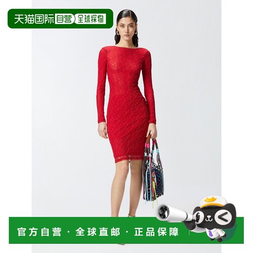 1h可退 香港直邮PINKO 女士连衣裙 105227A2M5RA1 SS2025 红色 PI