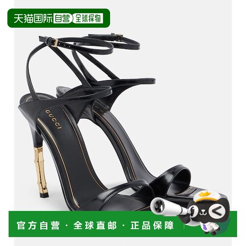 香港直邮Gucci 古驰 女士 Castello 皮质凉鞋 black黑色 舒适时尚