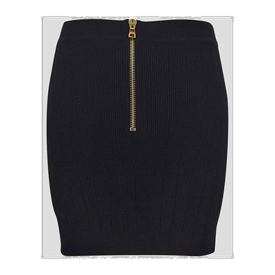 香港直邮Balmain 徽标半身裙 AF0LB290KB07针织包臀裙