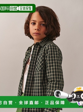 欧洲直邮Bonpoint小樱桃 Altman男童绿色长袖府绸衬衫