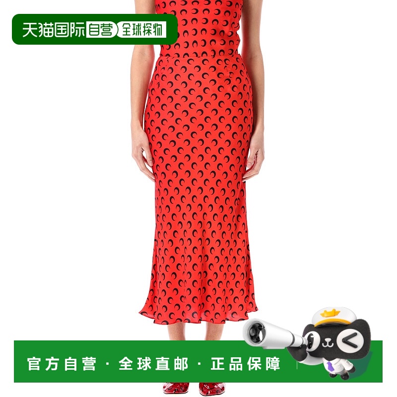 1h可退 香港直邮Marine Serre 女士 新月印花中长半身裙 WSK070AC