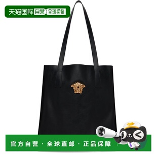 黑色 Medusa 香港直邮versace 托特包 男士 Leather 范思哲