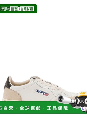 1h可退 香港直邮AUTRY 女士 'Medalist' Details 白色低帮蓝色绒