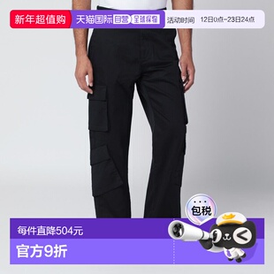 1h可退 香港直邮Represent 男士 黑色棉质工装裤子 MLM100096CO01