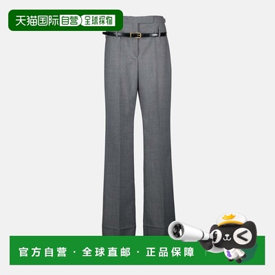 1h可退 香港直邮Prada 普拉达 女士 Pantalon gris en laine 长裤