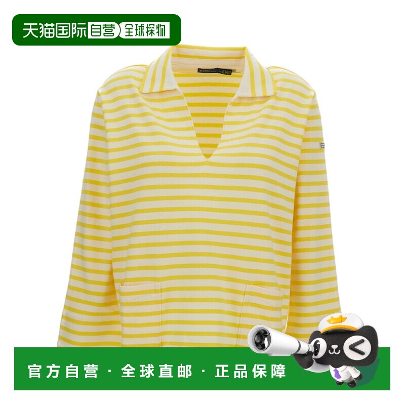 香港直邮Polo Ralph Lauren 条纹V领T恤 211A12733上衣女装