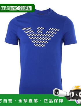 香港直发EMPORIO ARMANI阿玛尼男士蓝色徽标T恤潮流3G1T941J30Z