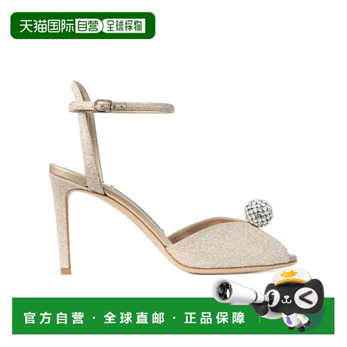 1h可退 Jimmy Choo 亮片水晶球凉鞋 SACORA85EDKLIGHTSOFTGOLDCRY