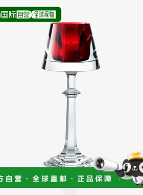 欧洲直邮Baccarat巴卡拉 Harcourt红色水晶六边形切割烛台