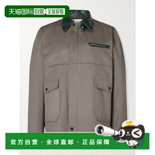 皮革边棉质斜纹布短夹克 男士 2603908M301 香港直邮Sacai 1h可退