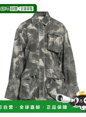 1h可退 香港直邮Blumarine 蓝色情人 女士 牛仔布夹克 green绿色