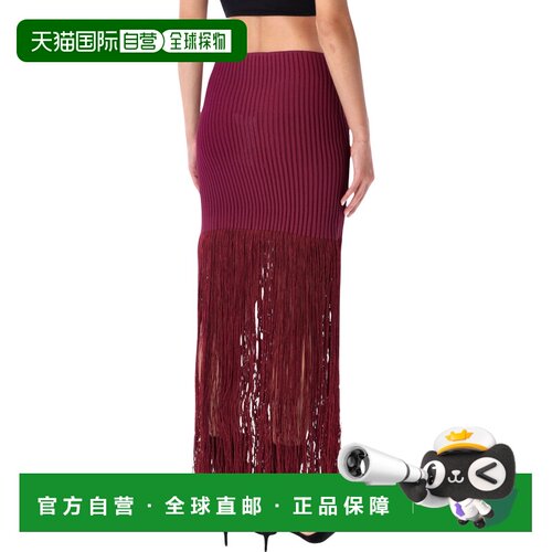 1h可退 香港直邮alaia 女士 流苏针织半身裙 AA9J2574K217D