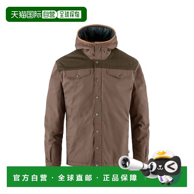 自营欧洲直邮Fjällräven Greenland男士棕色涤纶拉链口袋夹克