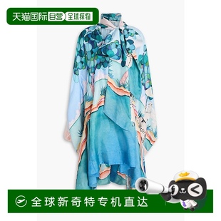1h可退 蝴蝶结印花斜纹丝绸中长连衣裙 香港直邮ZIMMERMANN 女士