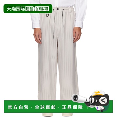 1h可退 香港直邮Y-3 男士 灰色 Pinstripe Sport Uniform 运动裤