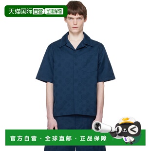 衬衫 海军蓝花押字短袖 MSP26SH22802COT 男士 香港直邮Casablanca