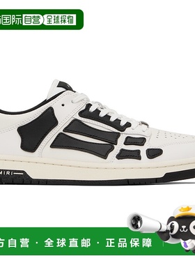 1h可退 香港直邮AMIRI 男士 白色 & 黑色 Skel-Top Low 运动鞋 AM