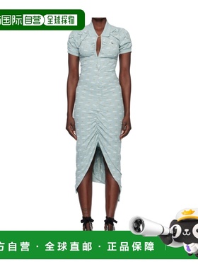 香港直邮Vivienne Westwood 印花褶裥中长连衣裙 1601004SJ00A7