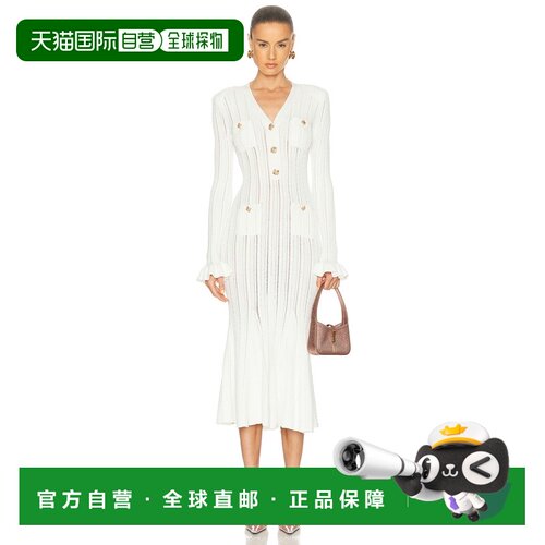 1h可退 香港直邮Self-Portrait 女士 网眼提花针织中长连衣裙 SS2