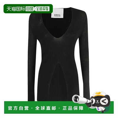 香港直邮ERIKA CAVALLINI 女士针织衫 P4WA10Y69 AW2024 黑色长袖