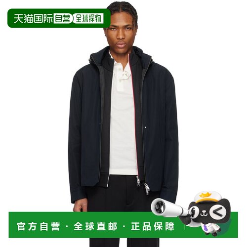 1h可退 香港直邮Moncler 盟可睐 男士 海军蓝 Lacha Hooded Windb