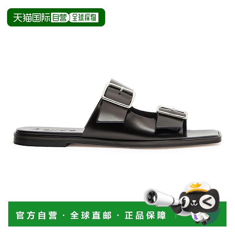 1h可退 香港直邮aeyde 女士 Tonya 小牛皮凉拖 black黑色 舒适时