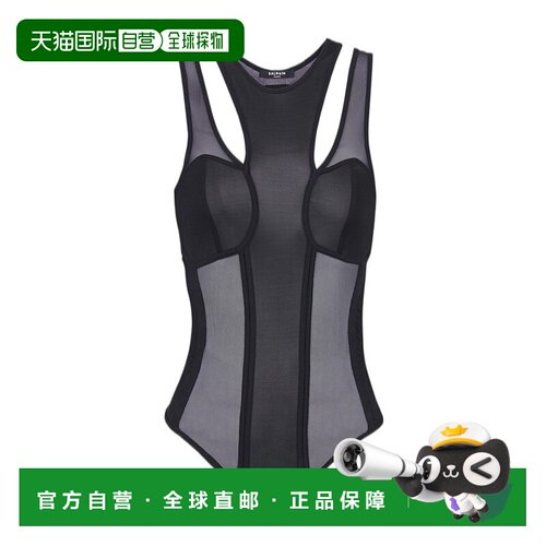 香港直邮Balmain 镂空薄纱连体衣 AF0BA185MC18套装性感
